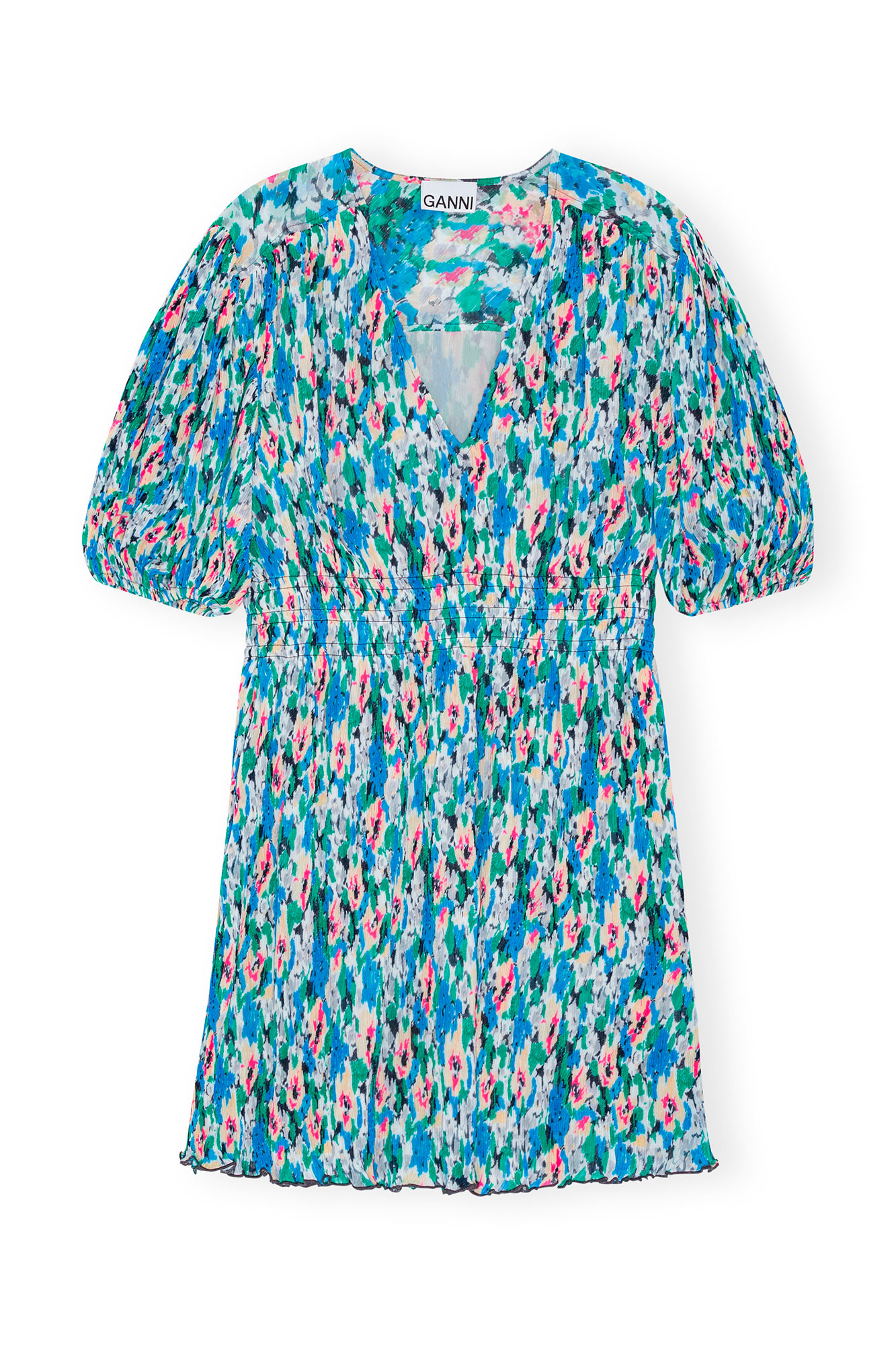 GANNI フローラルジャカード ミニワンピース メタリック DE34 GANNI