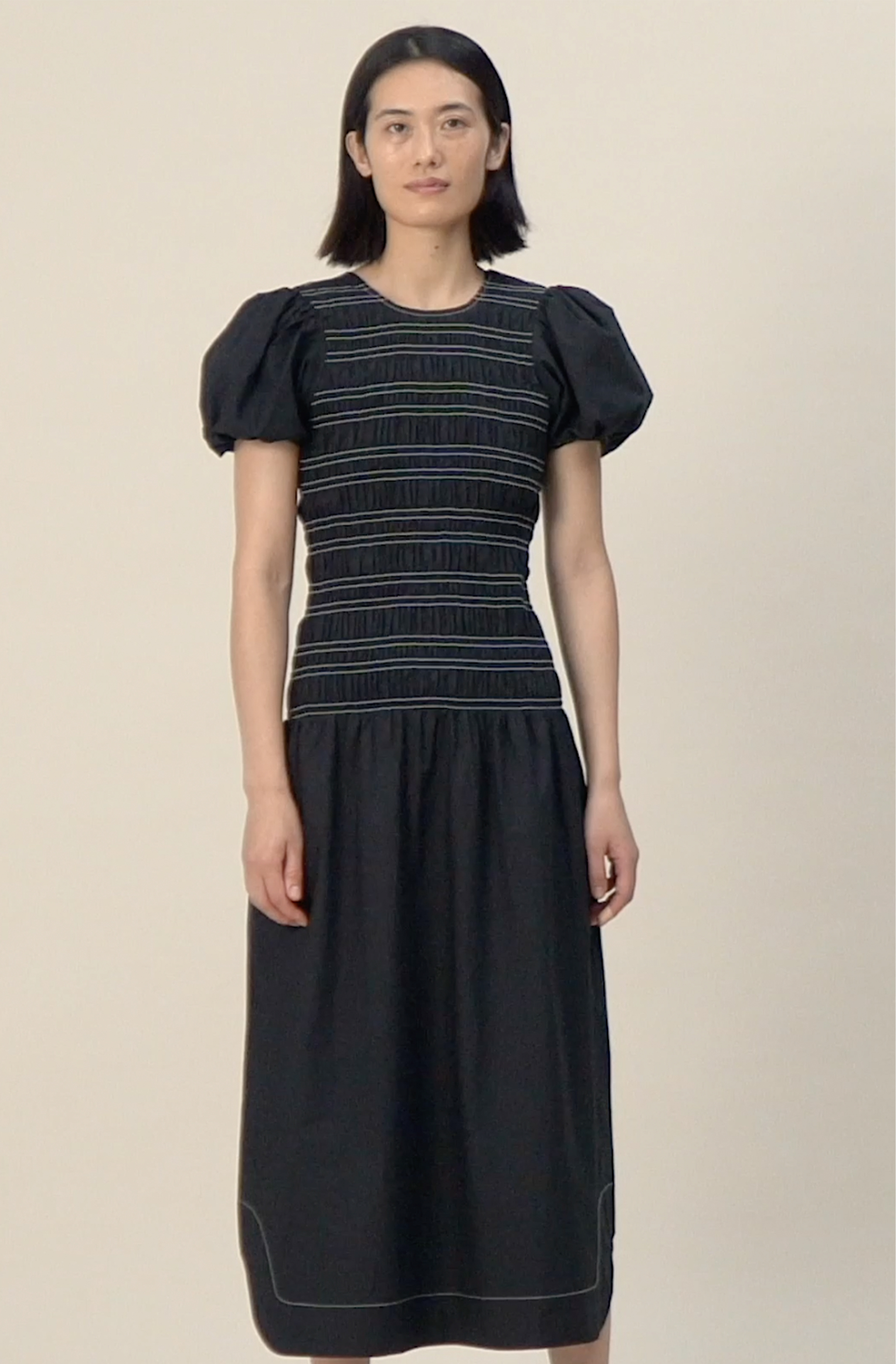 ganni cotton poplin dress