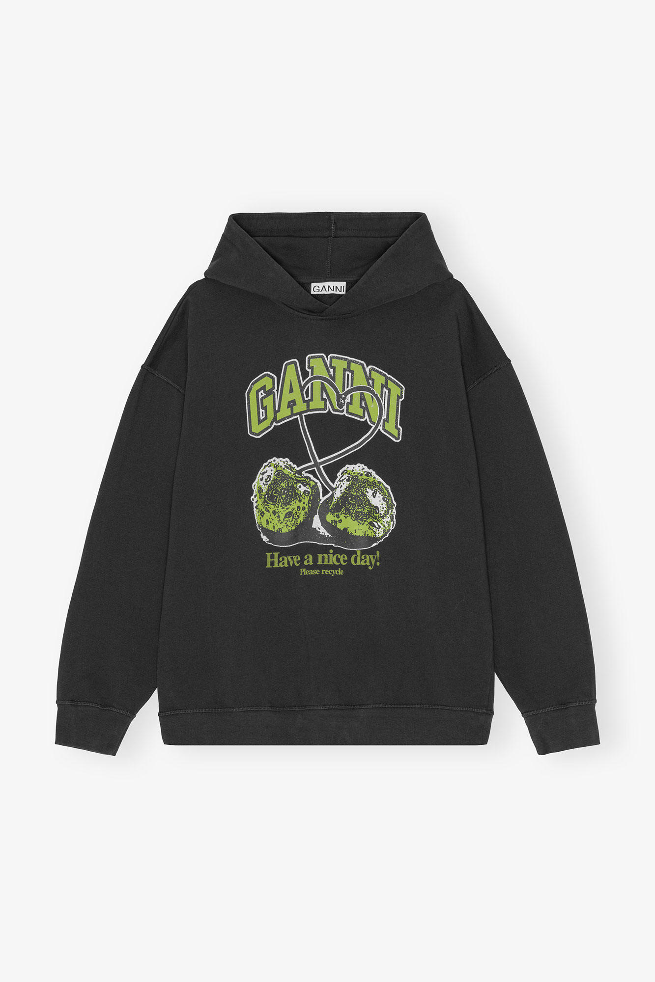 Phantom Black Isoli Cherries Oversized Hoodie | GANNI US