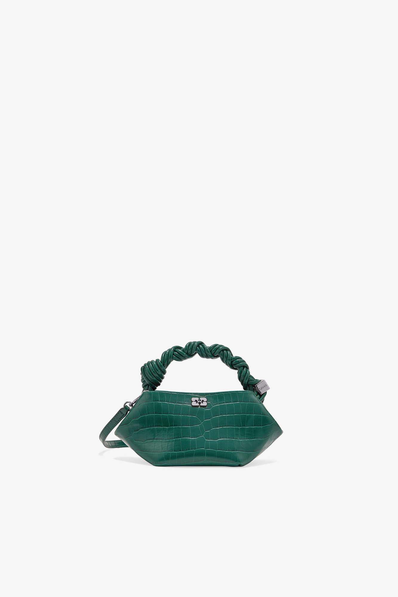 GANNI Bou フェイクレザー クロスボディ バッグ Chalk Pink Grained Mini Bou Bag | GANNI