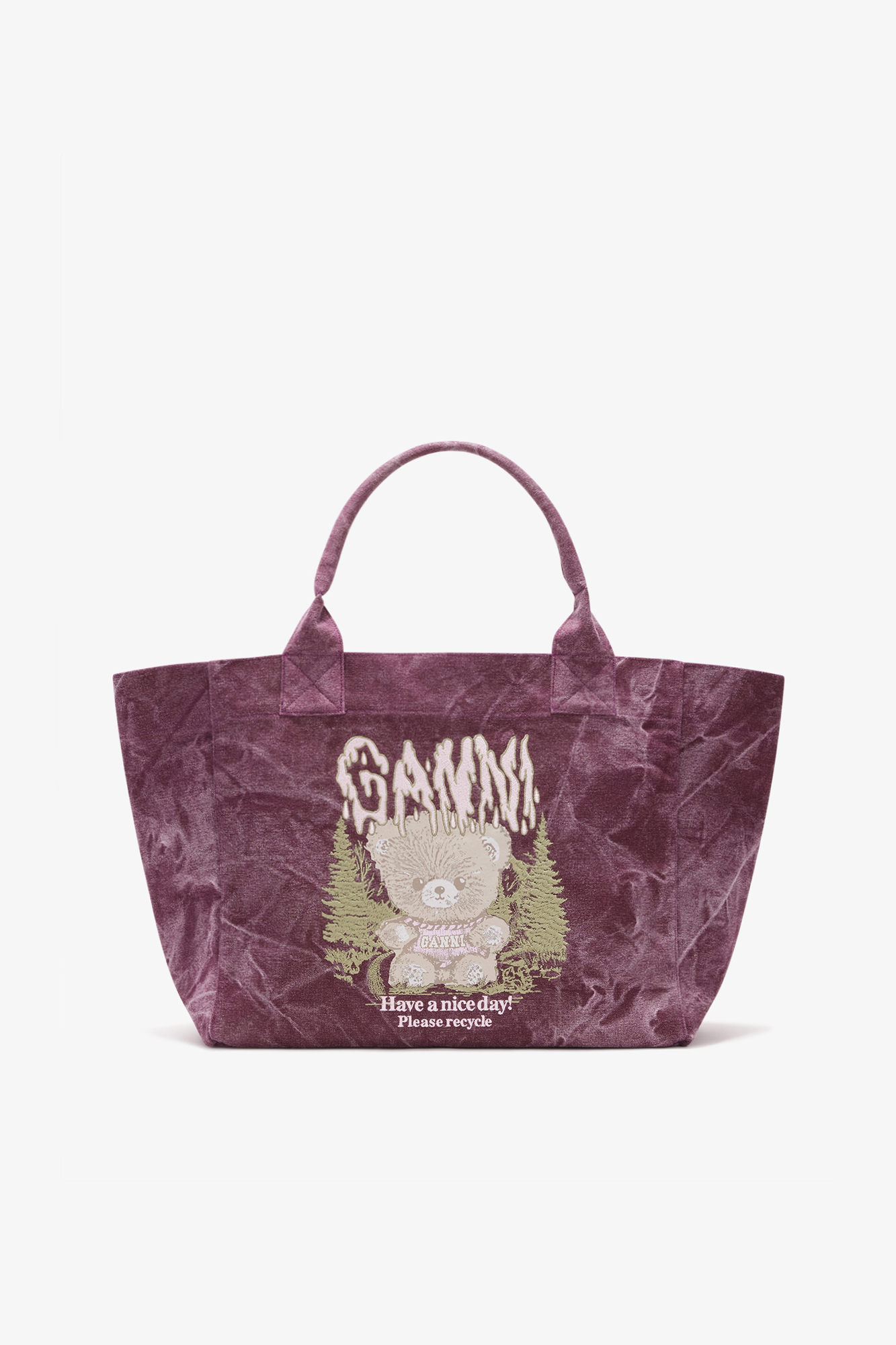 Medium Tote Bag with Forest Teddy