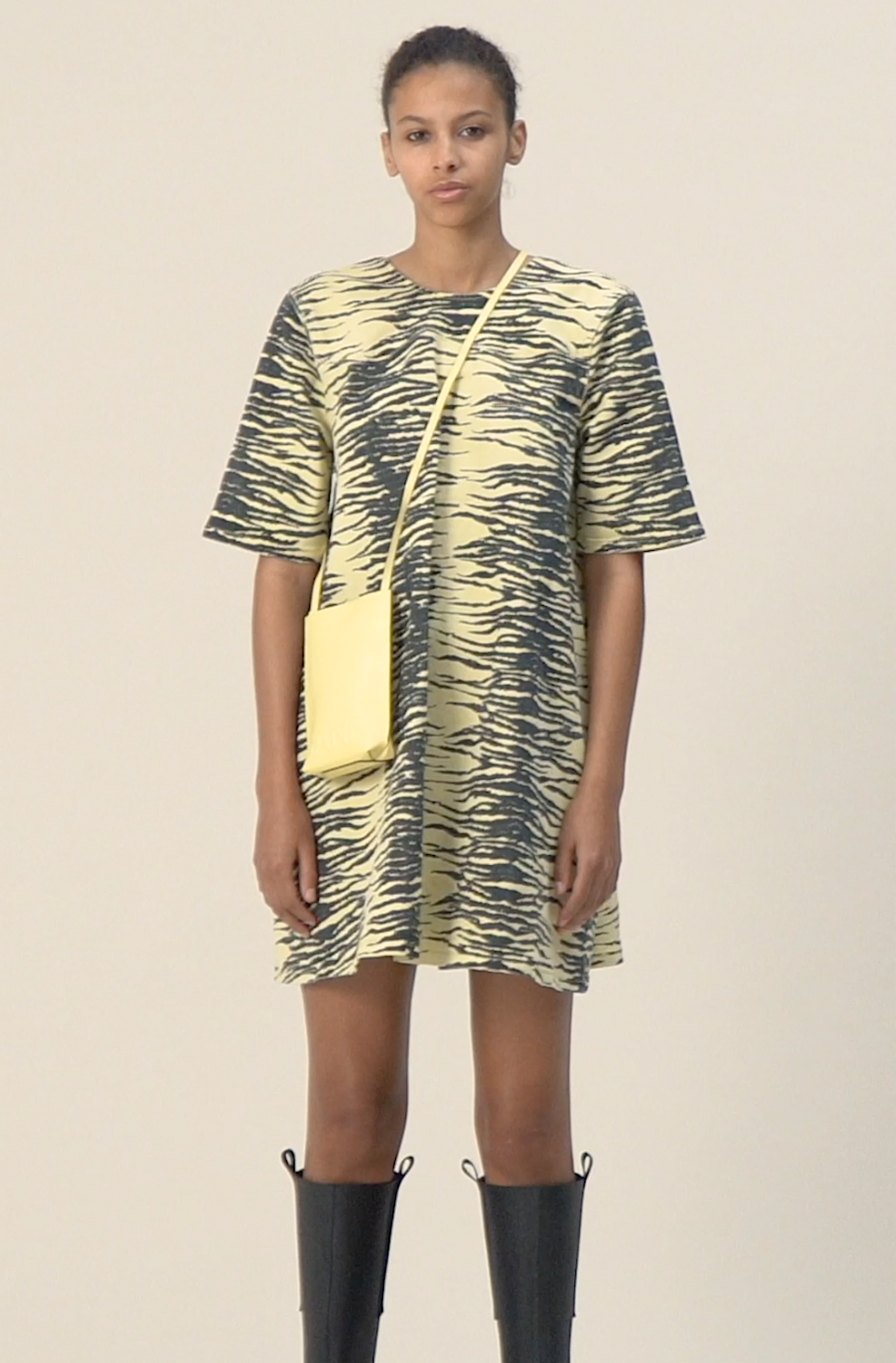 Ganni print denim dress Clearance