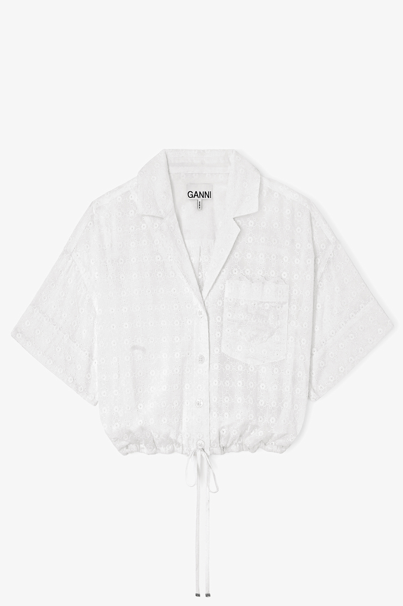 Shirt in White Broderie Anglaise | GANNI US