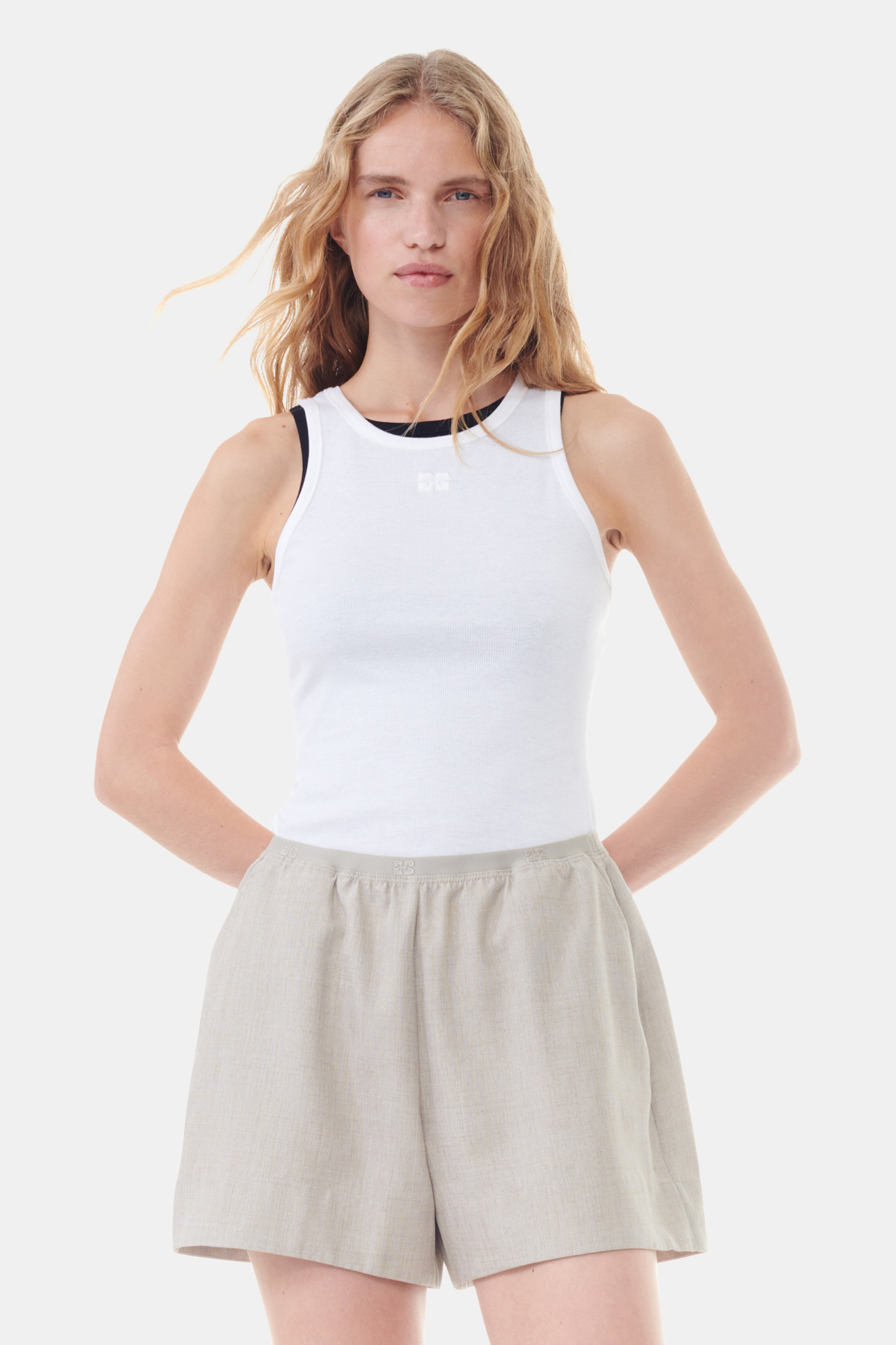 Lサイズ everyone 3P rib tank top WHITE 1枚① everyone rib tank top (WHITE) L 1枚 everyone 3P rib tank top