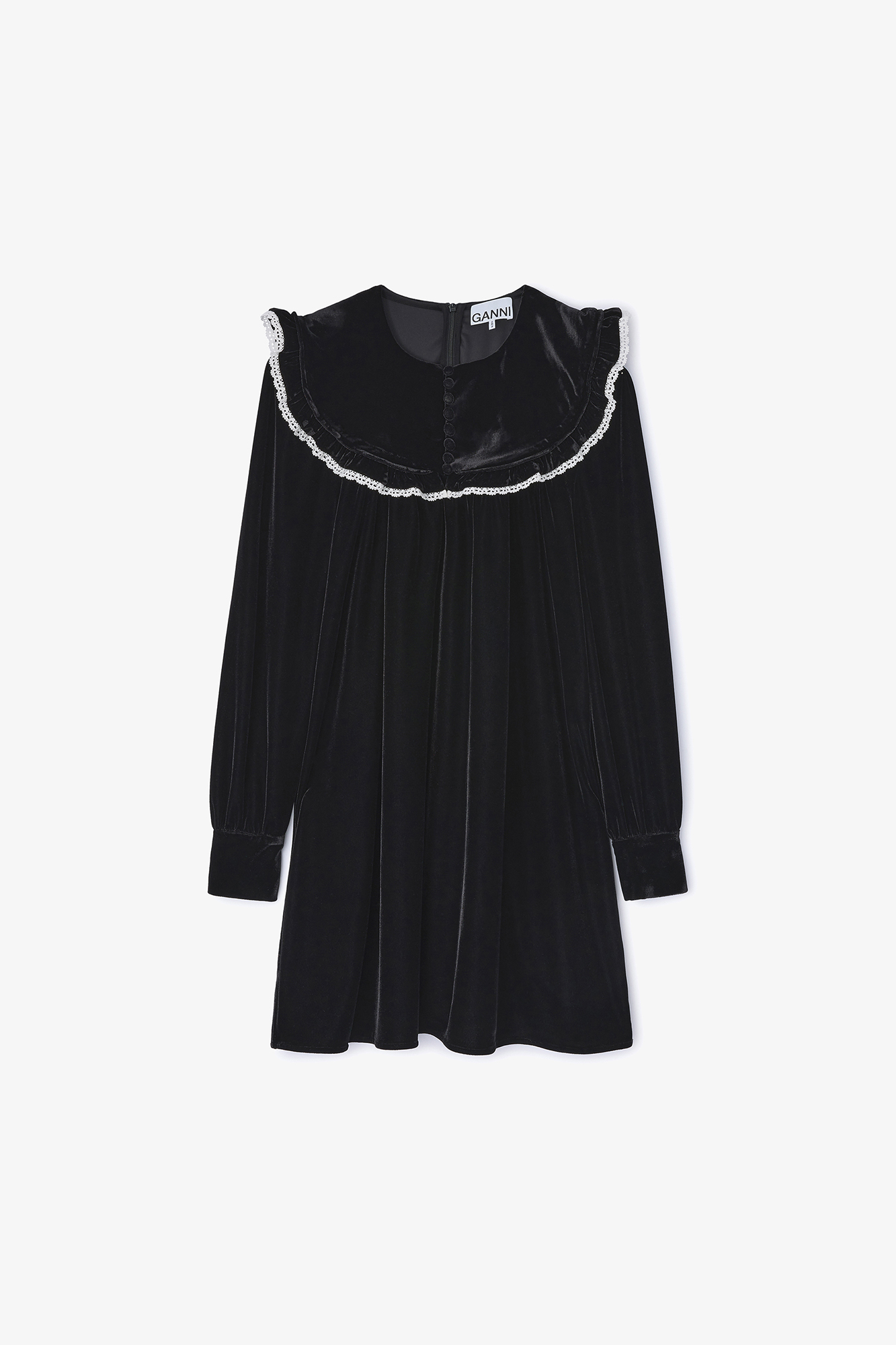 GANNI Black Velvet Dress - Size 4 GANNI Black Velvet Dress - Size 4