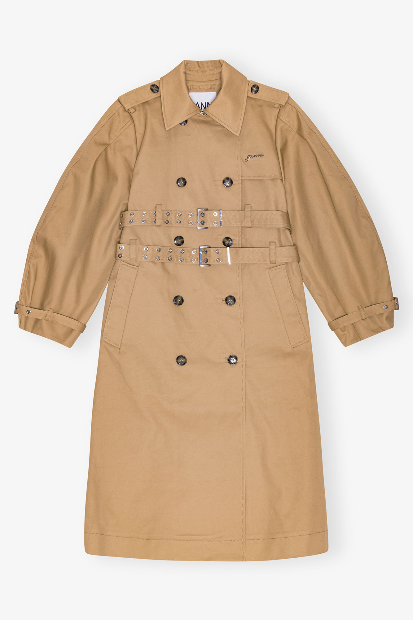 Camel Bonded Cotton Trench Coat