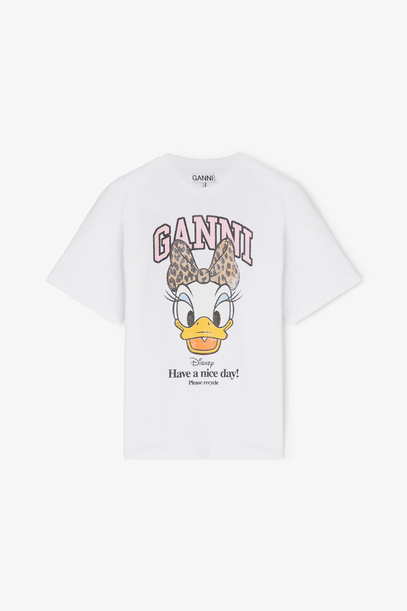 GANNI × Disney デイジーダック コラボ T シャツ 白 S Bright White Daisy Duck White Printed T-shirt | GANNI (Global) CA