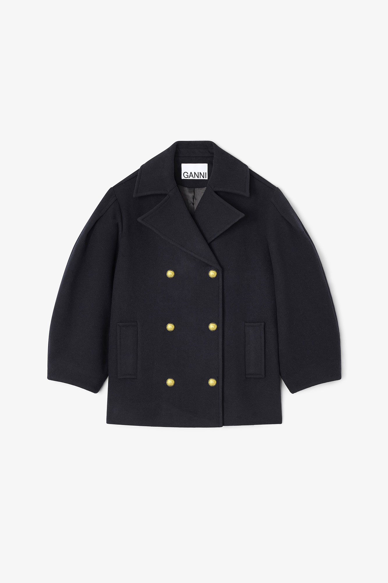 美品GANNIカーブシルエットウールコート32ネイビー 3032003685400938_01_6940.jpeg