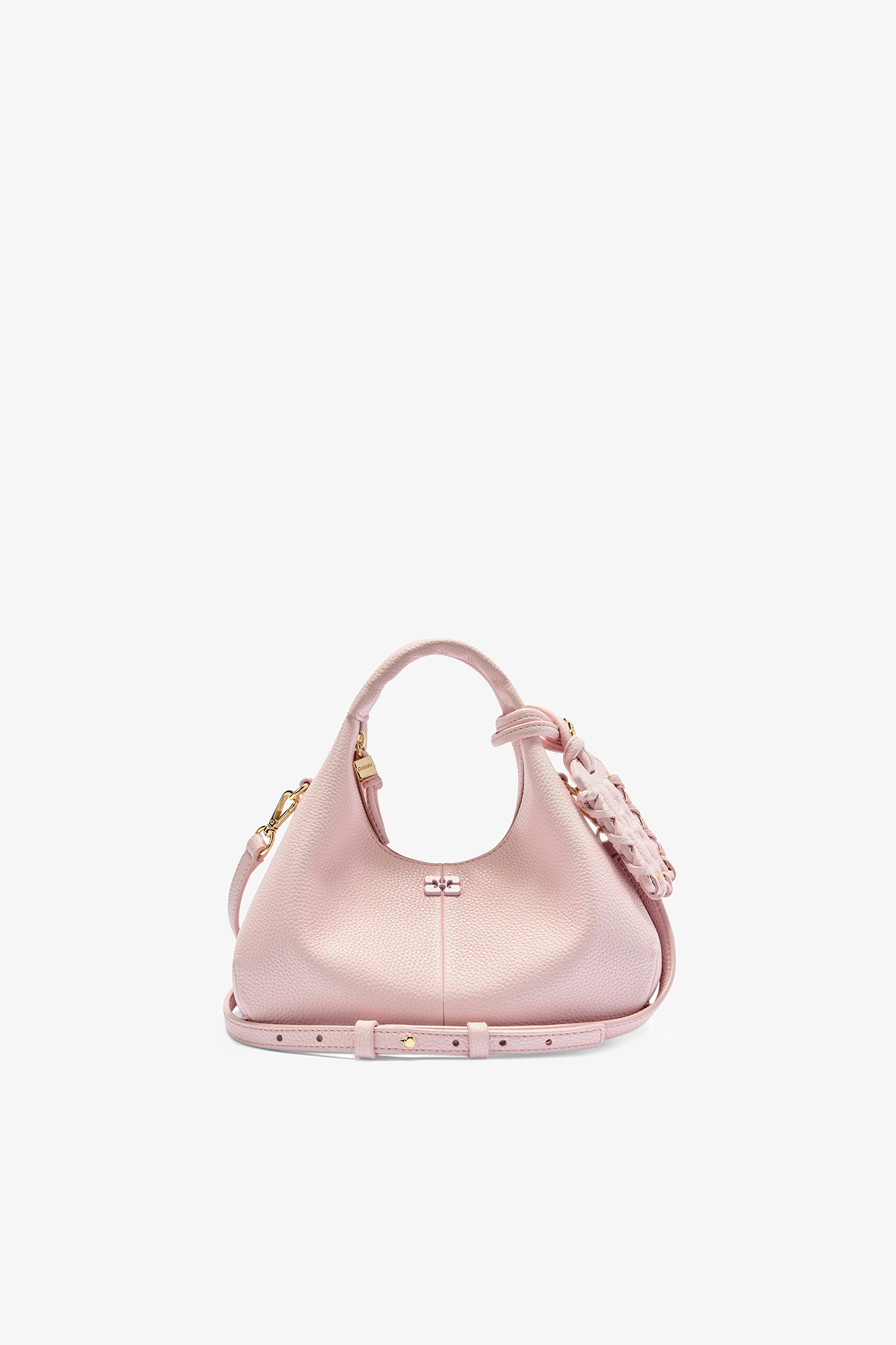 Chalk Pink Mini Hobo バッグ シボ加工 | GANNI (Global)