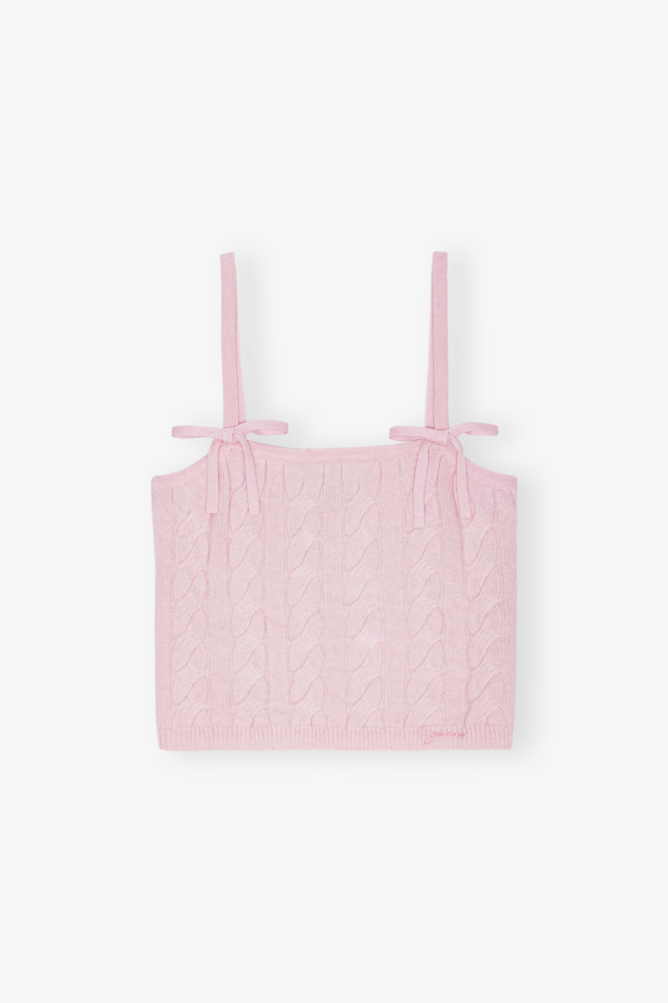 Mauve Chalk Pink Cashmere Mix Strap Top | GANNI US