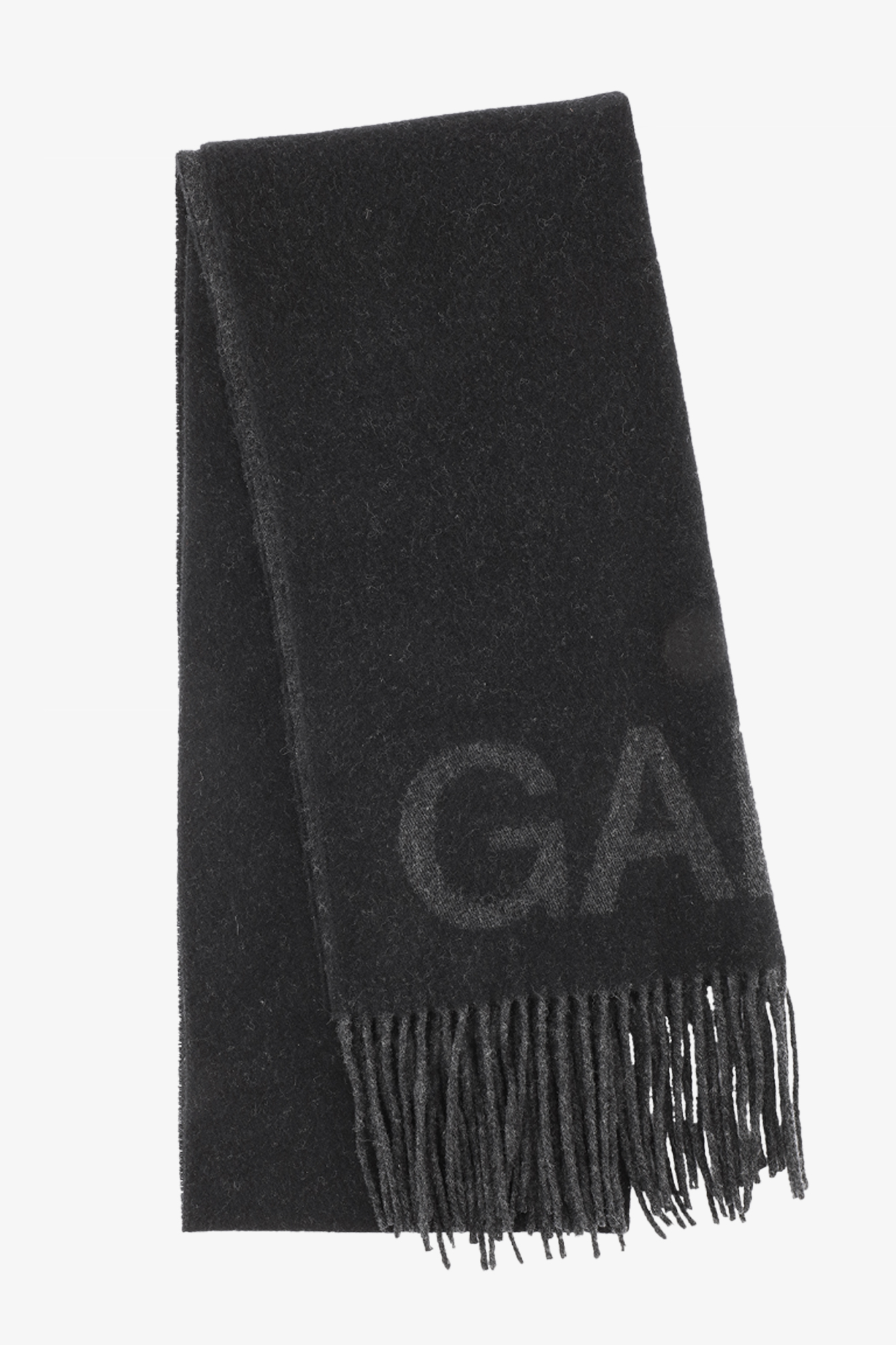 Black Black Fringed Scarf | GANNI US