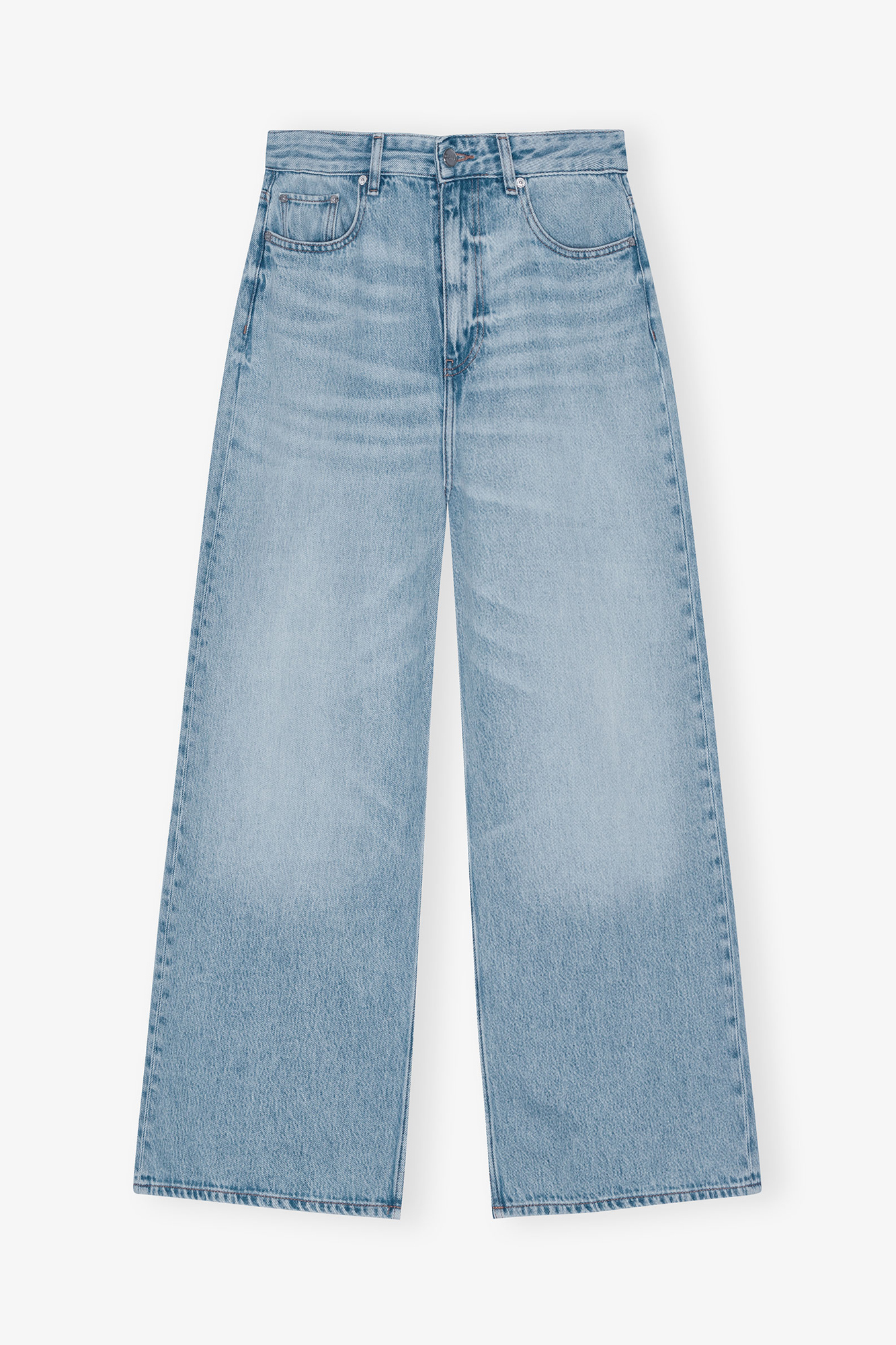 Light Blue Stone Baggy Wide Jeans in Light Blue Denim | GANNI