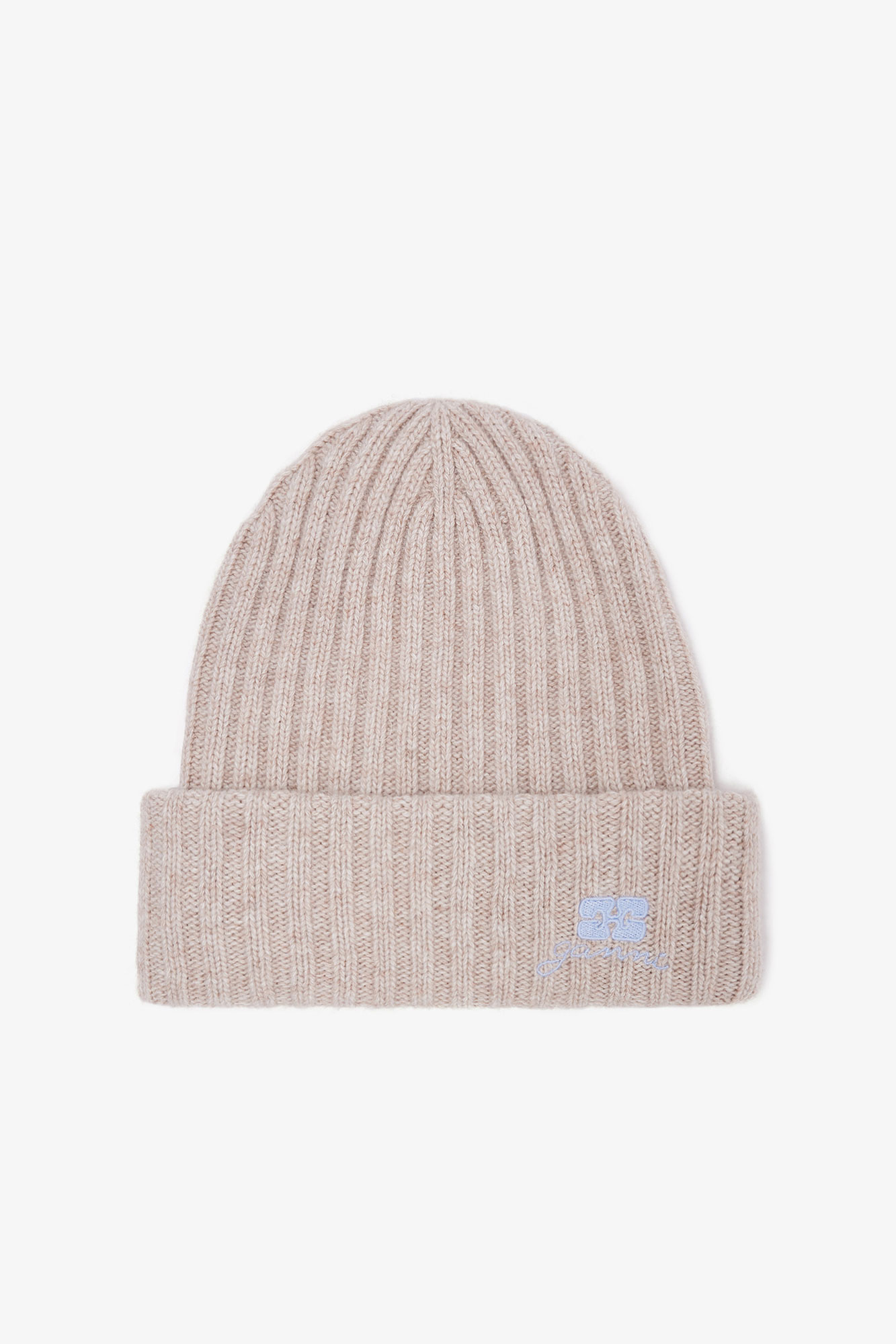 Sand Beige Wool Knit Beanie | GANNI US