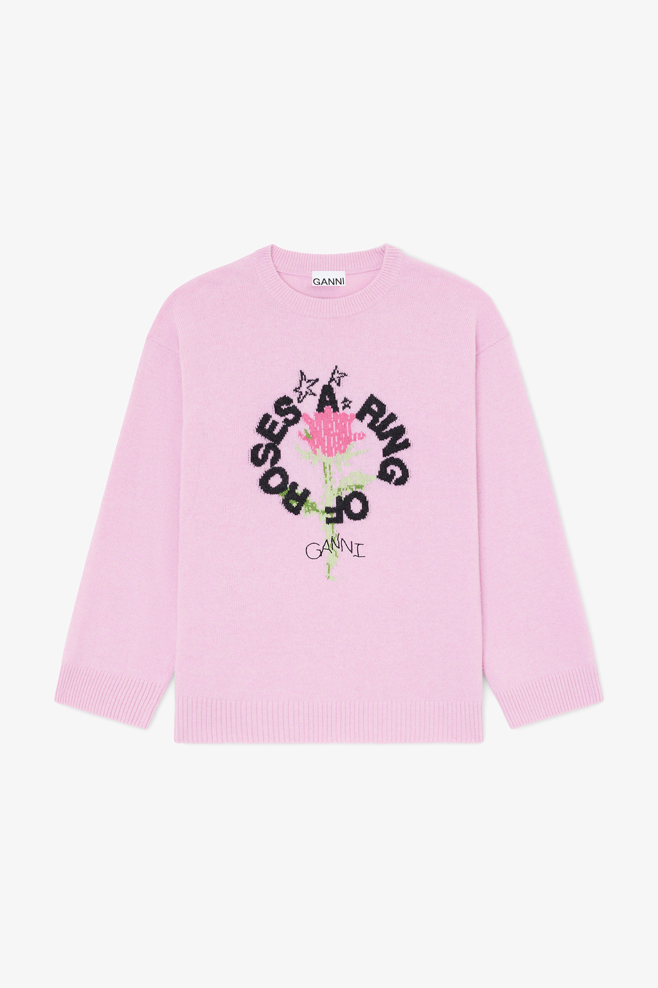 Oversized Sweater in Graphic Wool | GANNI US