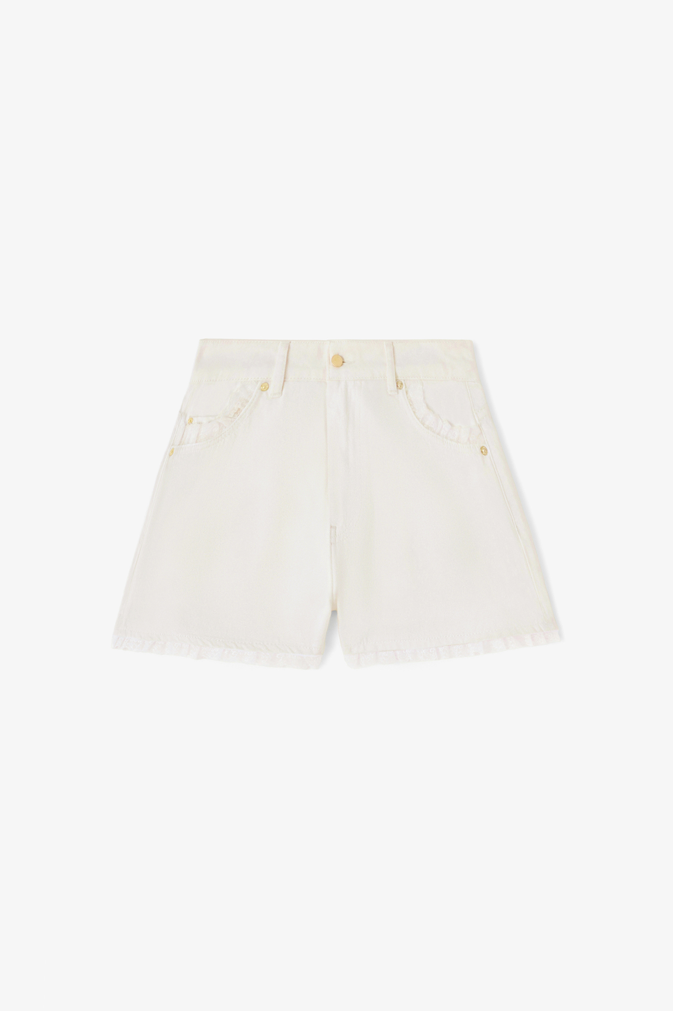 Shorts in White Denim