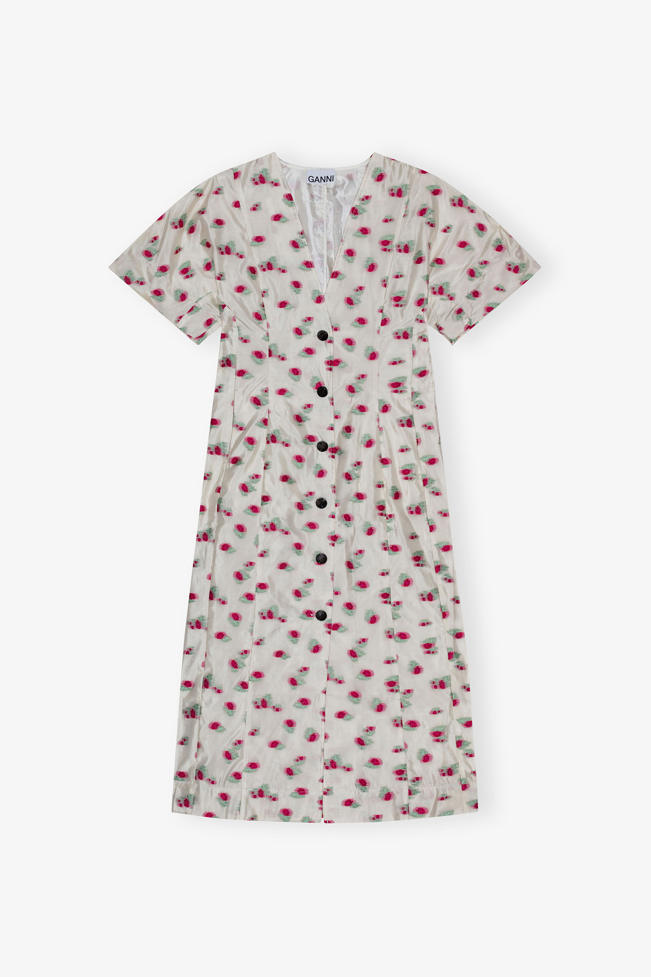 Floral Organza Jacquard Midi Dress | GANNI KR 가니