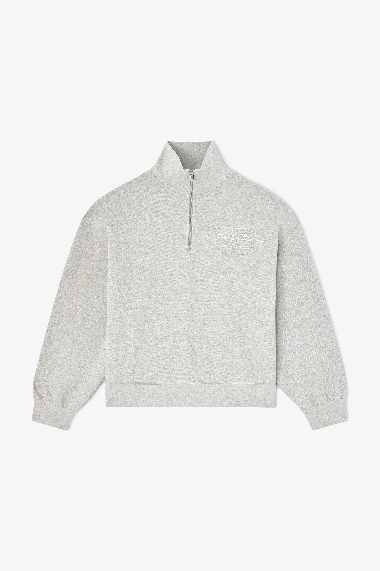 トップス GIBOUS BARBED WIRE HALFZIP SWEAT GRAY GYPB Varsity Collection Ash Grey Quarter Zip – Get Your Pink Back