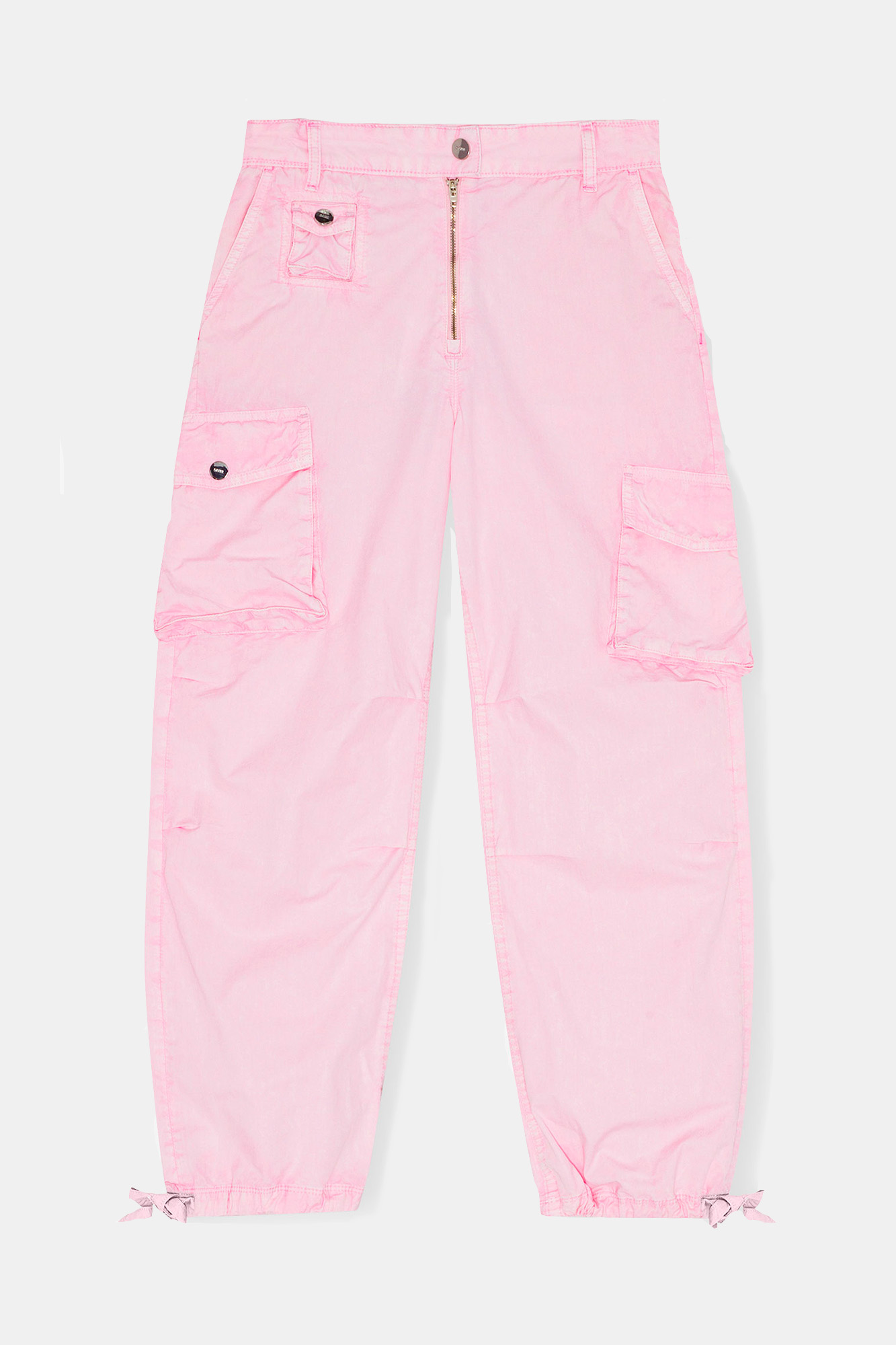 Pants in Pink Washed Cotton Twill | GANNI US