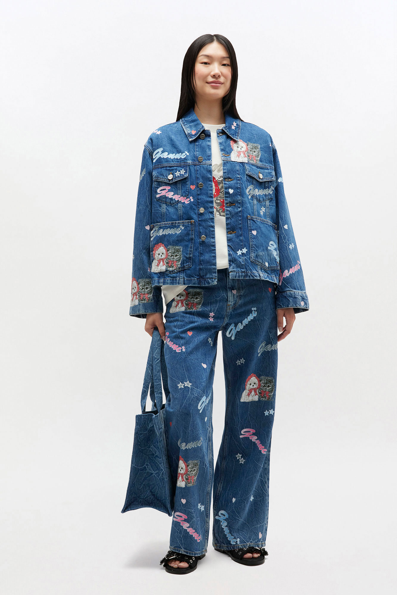 Ganni ジャケット　アウター GANNI（ガニー）】 Tech Seersucker Oversized Shell Coat