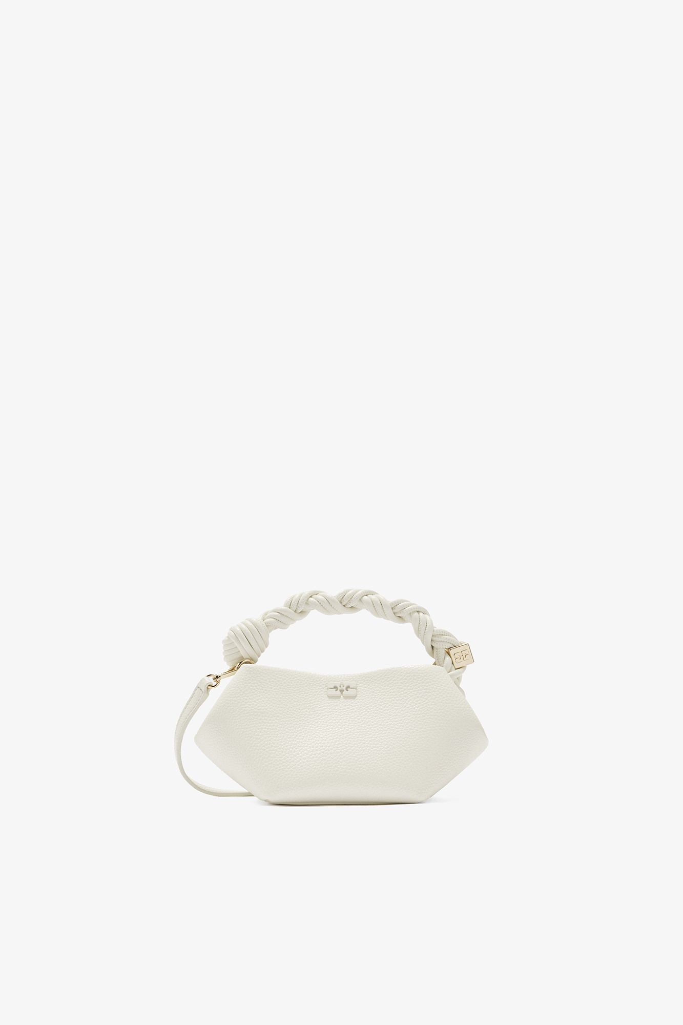 GANNI　WHITE 白SMALL BAG Egret Mini Bou Bag in Grained White | GANNI