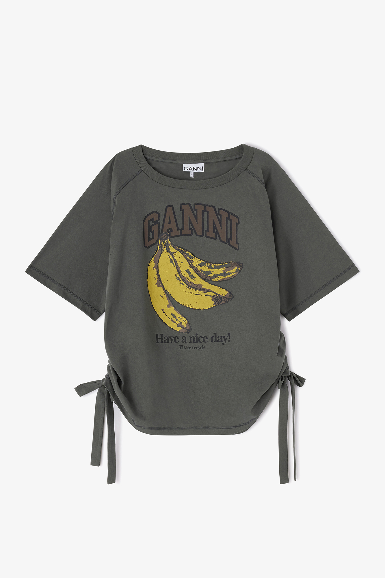 Volcanic Ash Grey Banana T-shirt | GANNI (Global) CA