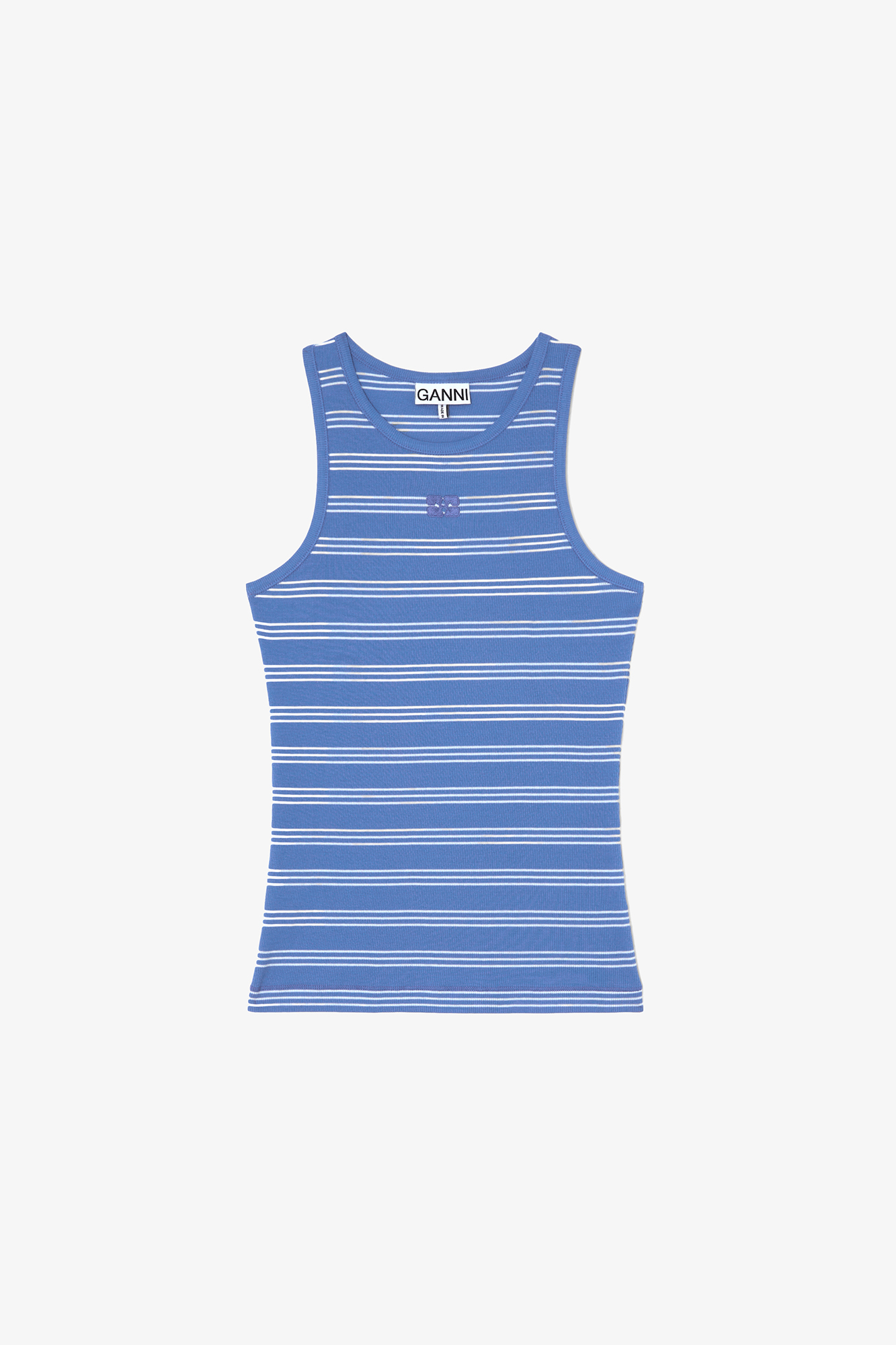 Nouvean Navy Tank Top with Stripes | GANNI (Global) TW