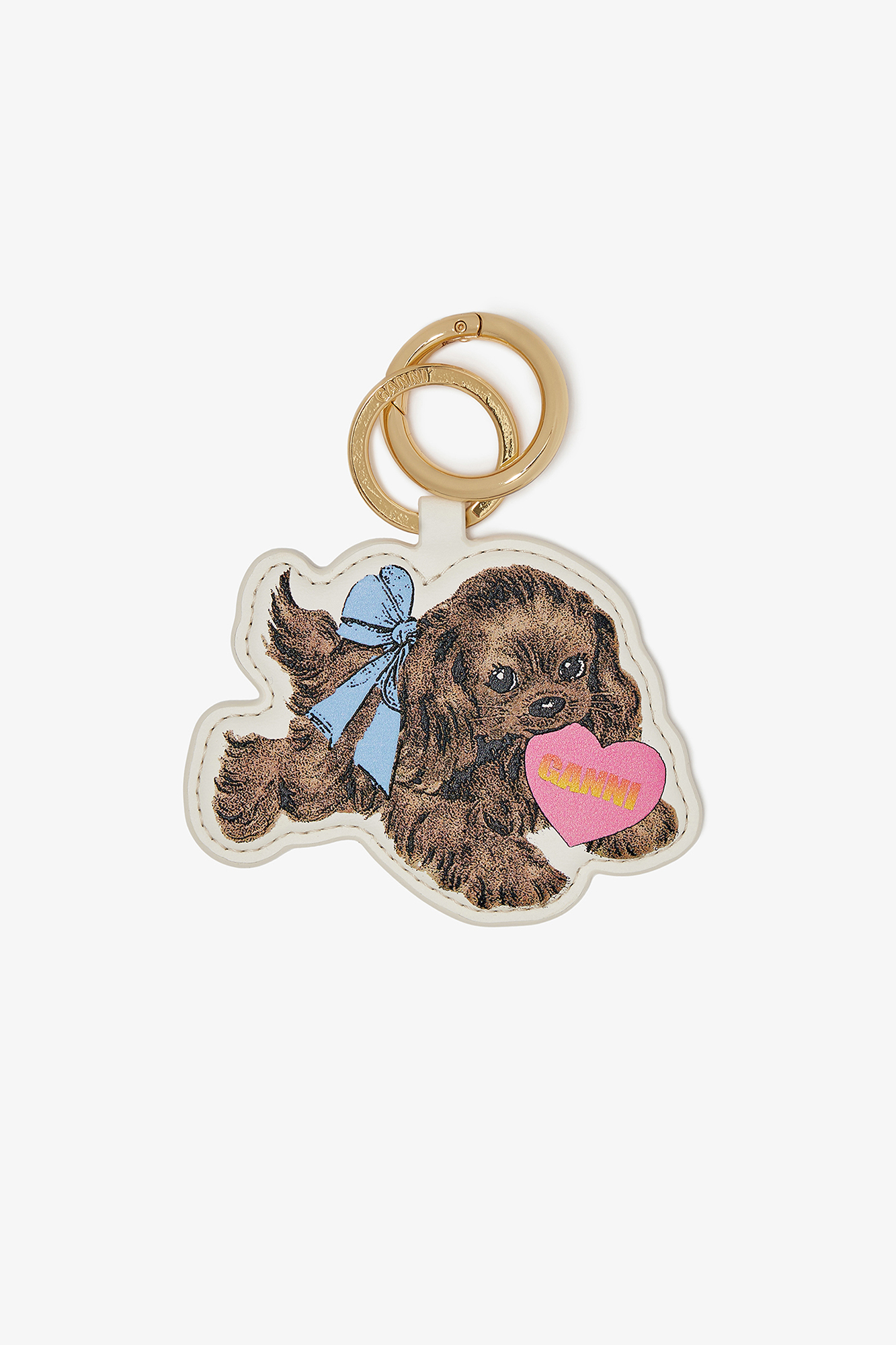 ganni キーリング　キーホルダー　Brown Puppy Keyring Tobacco Brown Brown Puppy Keyring | GANNI (Global) CA