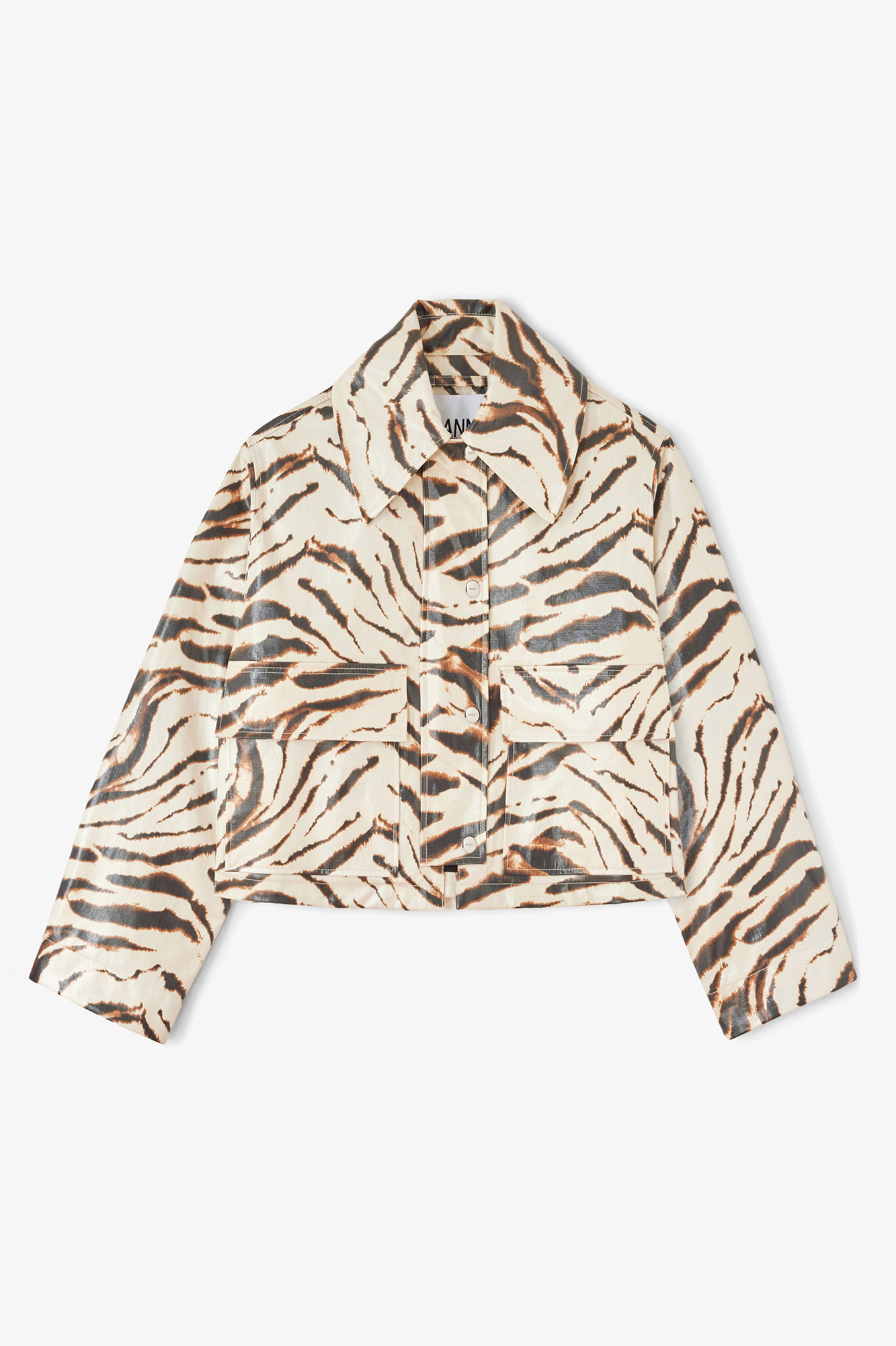 Jacket in Laminated Zebra | GANNI US