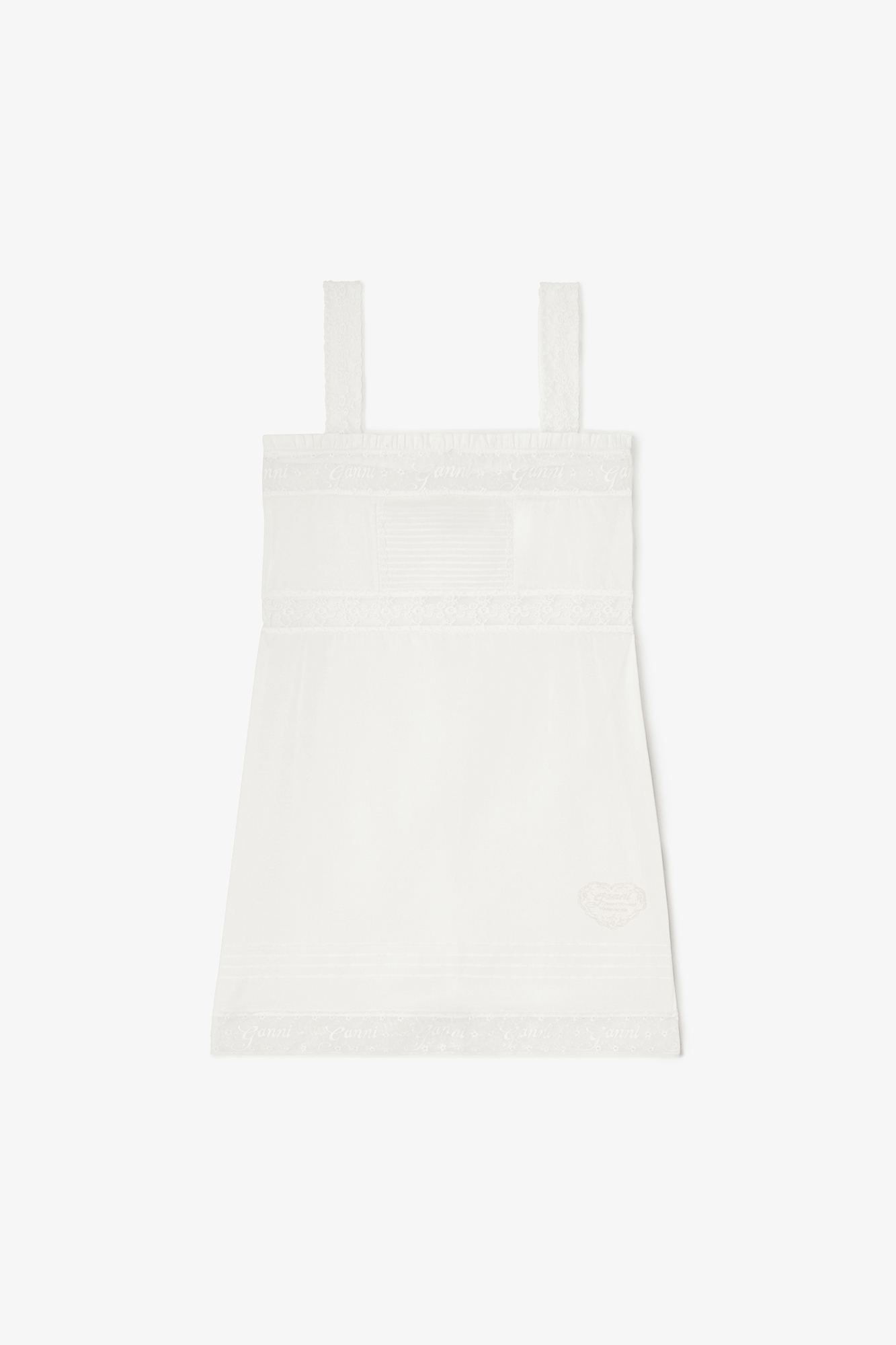 Mini Dress in White Cotton | GANNI US