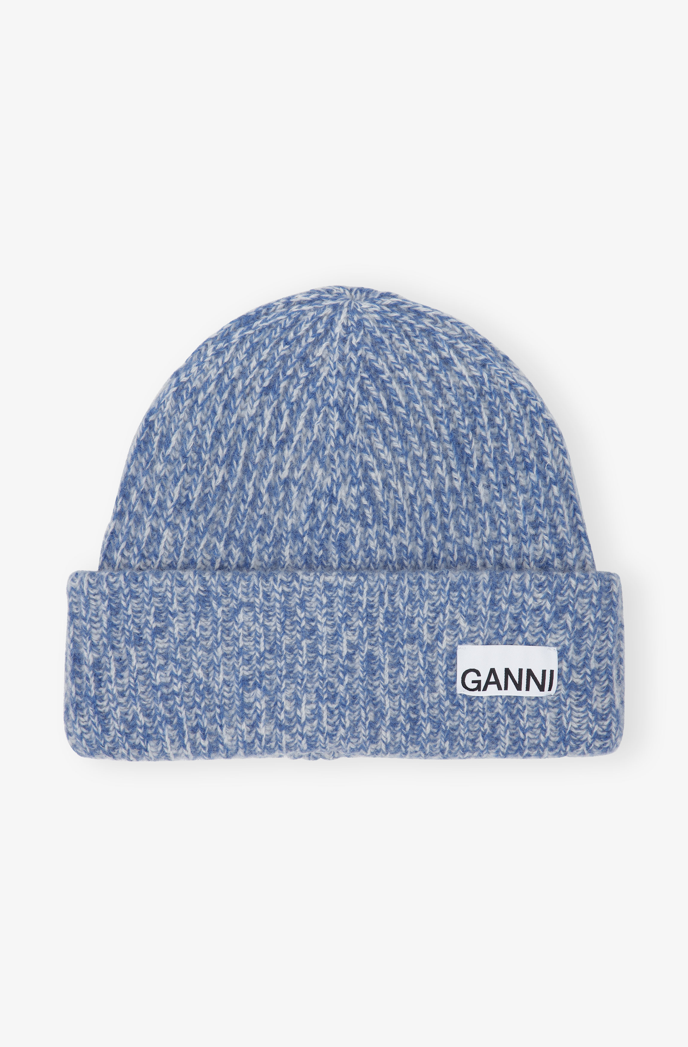 Phantom Oversized Wool Rib Knit Beanie | GANNI US