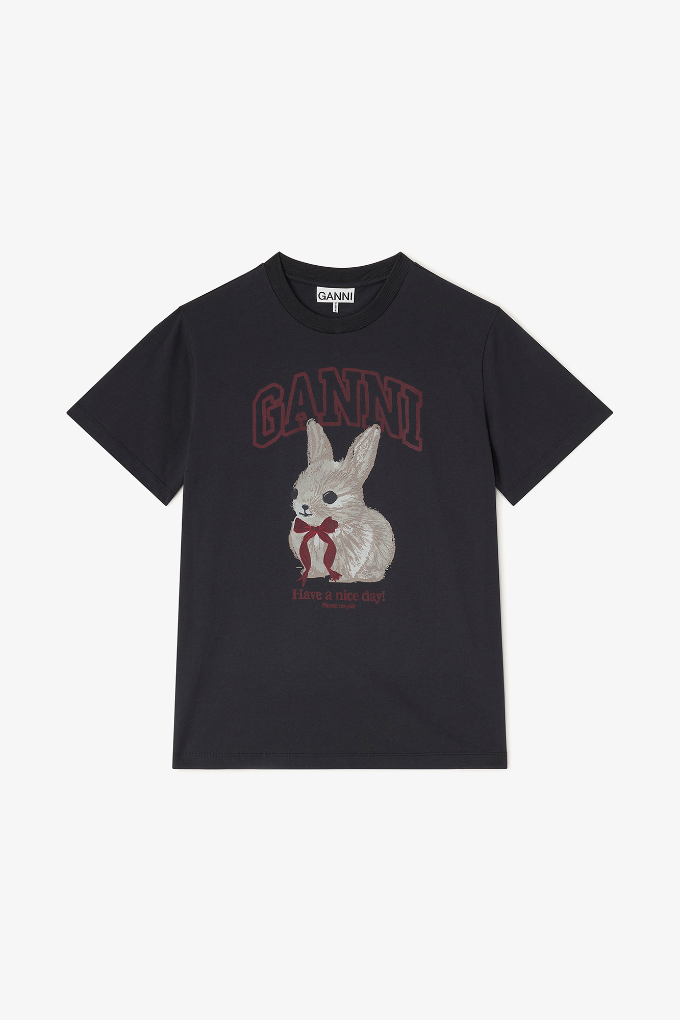 トップス GANNI 2025 SS Shirt Ganni T-shirt with embroidered logo | Women's | Vitkac