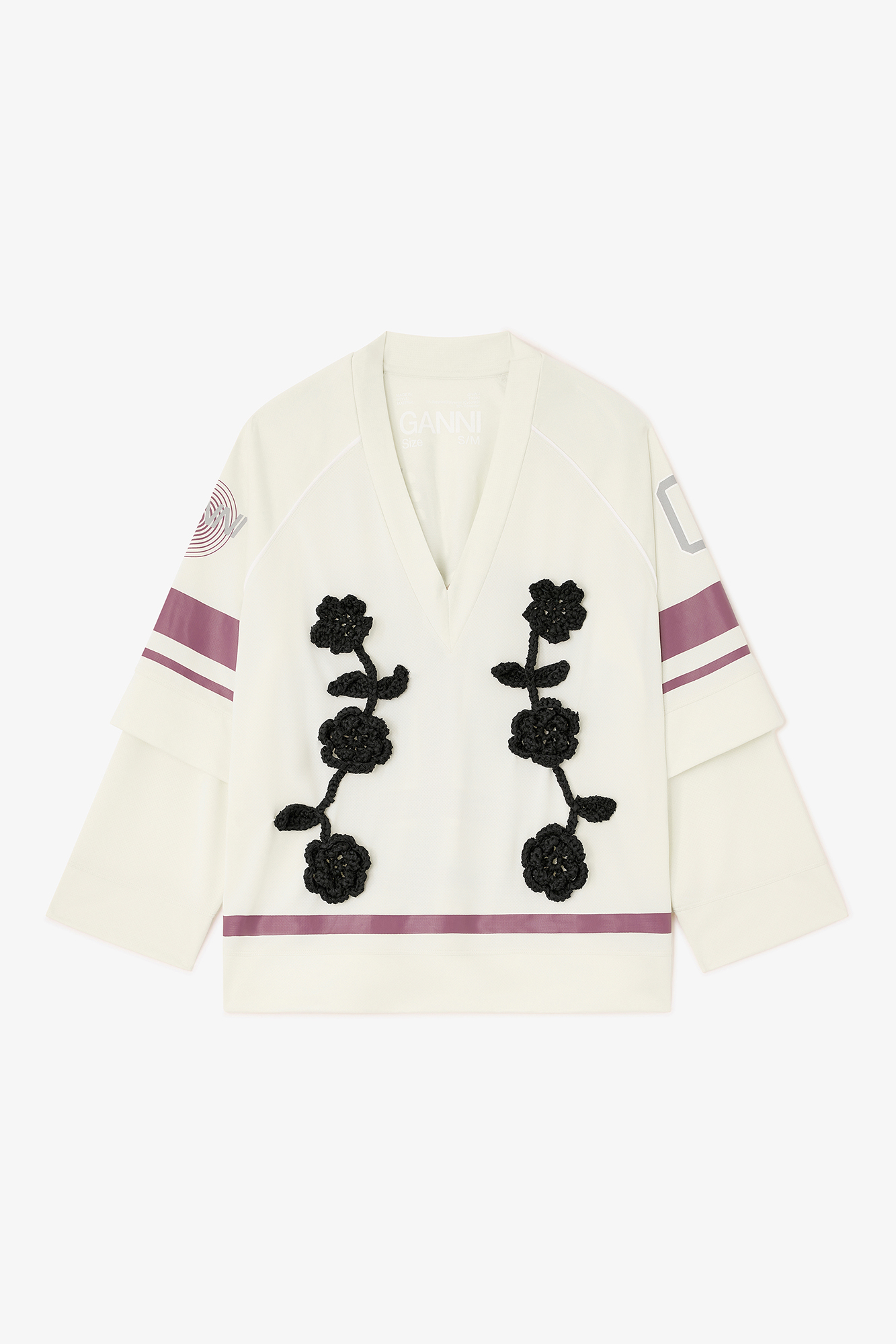 Ivory GANNI League Long-sleeve | GANNI US