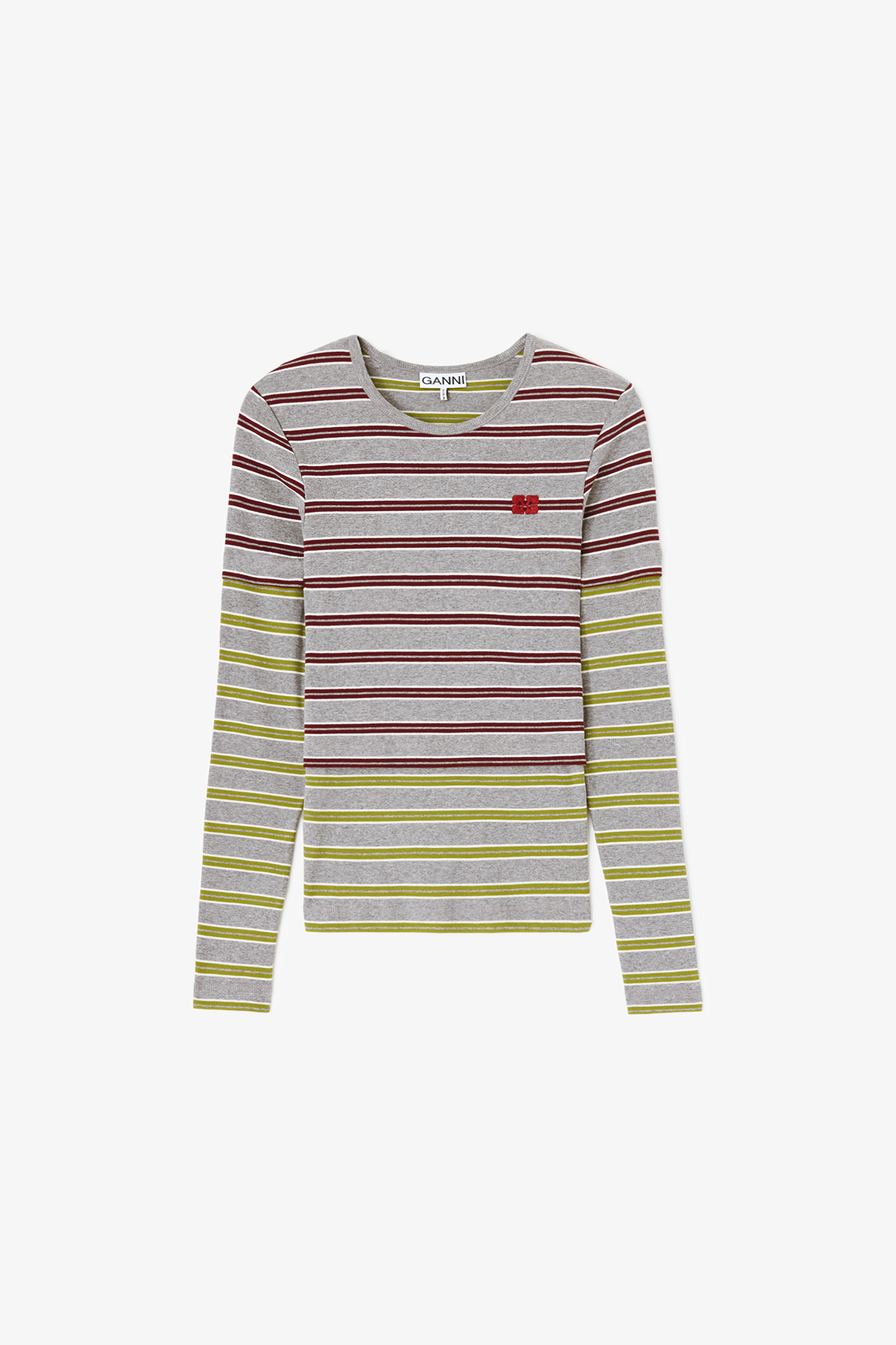 Long-sleeve Top in Double Stripe | GANNI (Global) PA