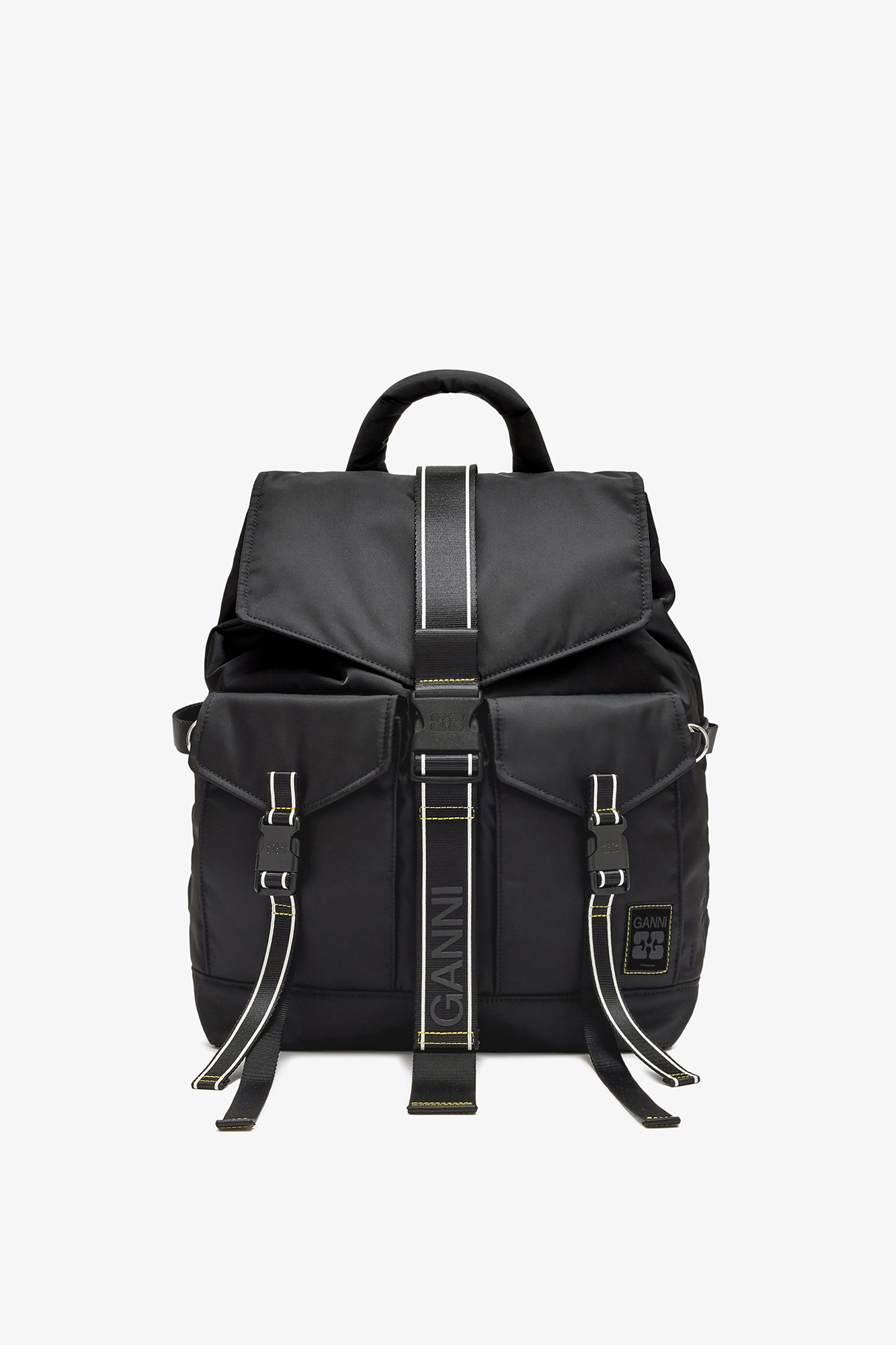 Black Backpack in Black Re-Tech | GANNI (Global) CA