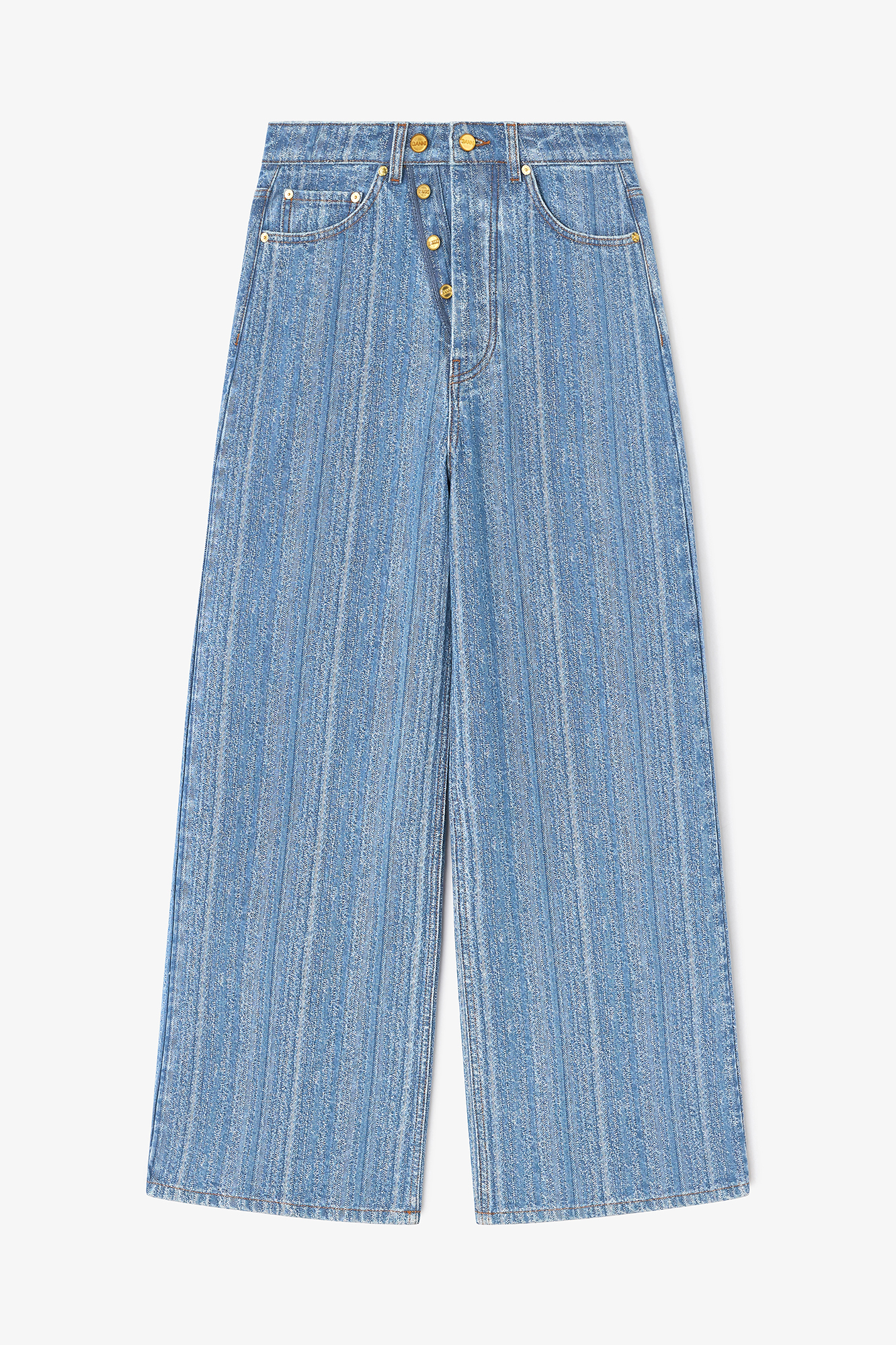 Baggy Jeans In Striped Denim
