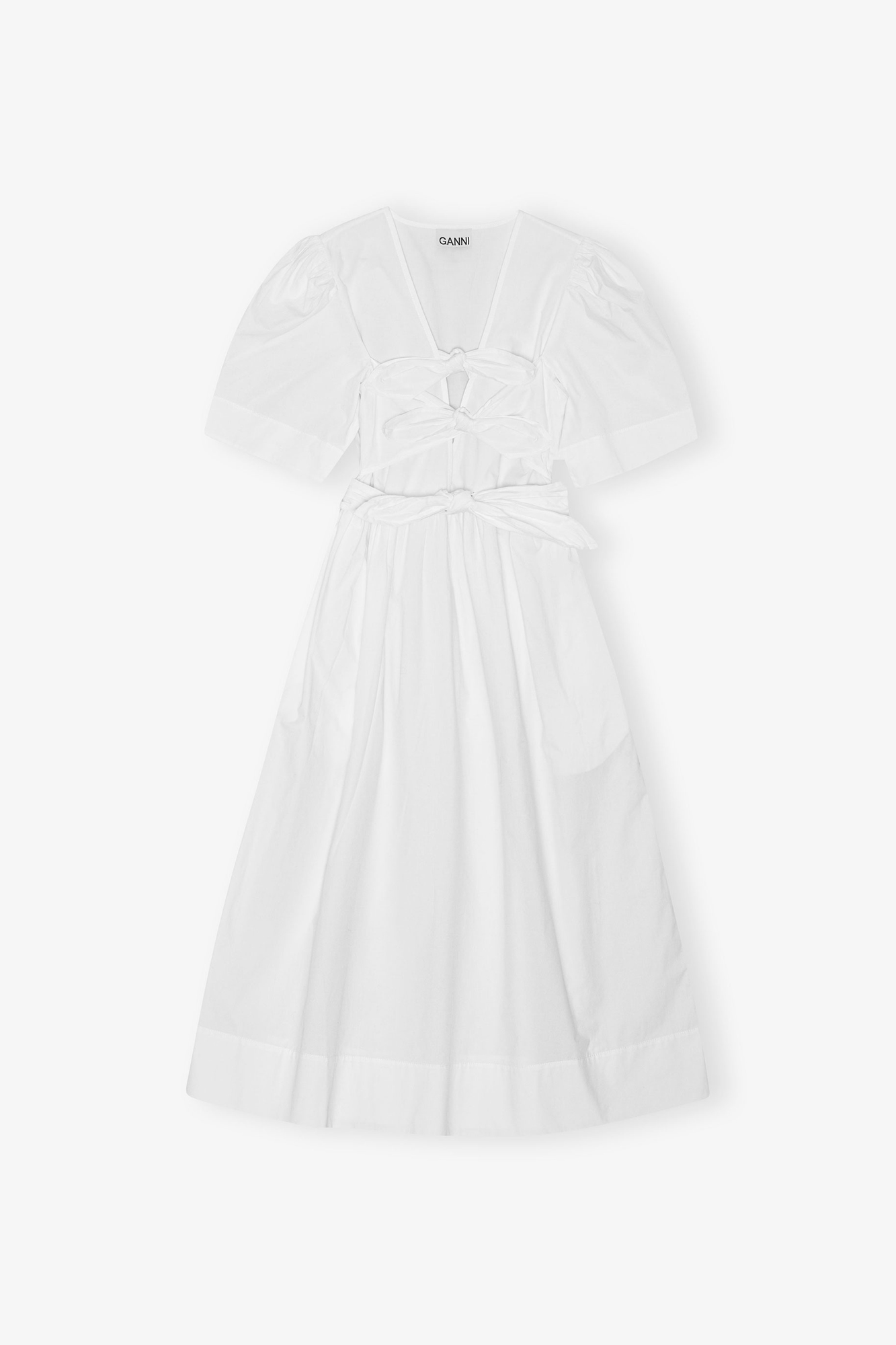 White Stretch Cotton Dress | GANNI US